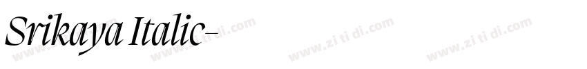 Srikaya Italic字体转换 Srikaya Italic字体转换